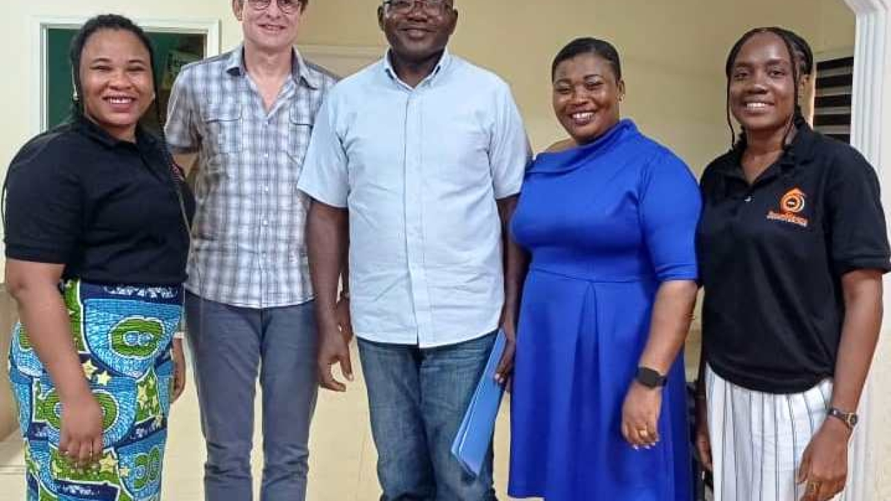 from left to right: Brianna Dika, Pim de Bokx, Nathaniel Nortey, Caroline Mensah and Nicole Odudu