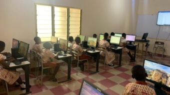 Students of Mikel International School having practical session with the computers