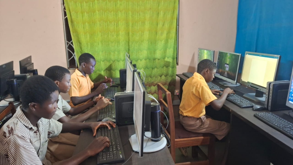 Pupils of Kewum Atrobinya D/A showcasing their digital skills