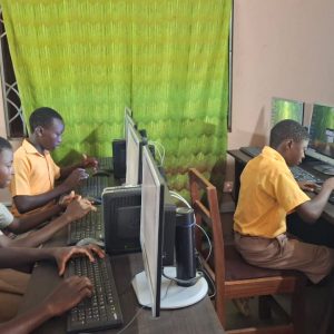 Pupils of Kewum Atrobinya D/A showcasing their digital skills