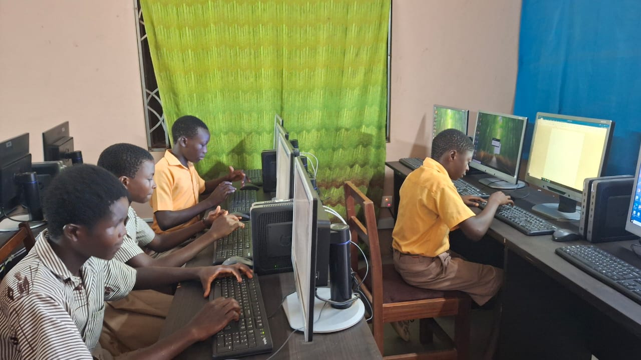 Pupils of Kewum Atrobinya D/A showcasing their digital skills