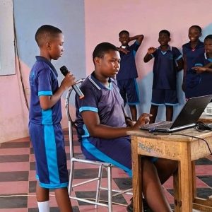 One of the clubs presenting their work during the exhibition.