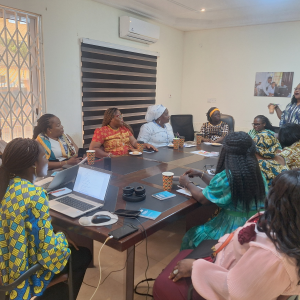 Female school leaders engaged in interactive discussions during the coffee dialogue hosted by afiDE Ghana to mark International Women's Day